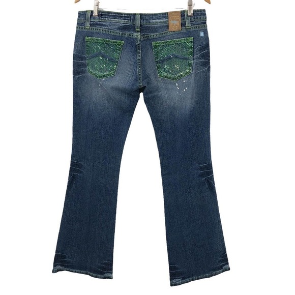 Azzure Women's Bootcut Jeans Size 30 Perfect Fit Hotlanta Distressed Embellished - Picture 1 of 11